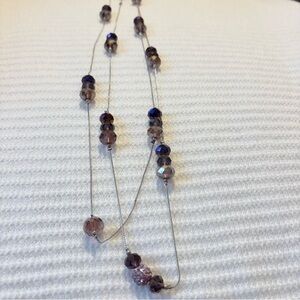 New York & Company Purple Beaded Necklace